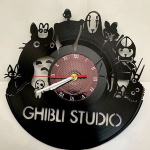 Studio Ghibli black vinyl clock